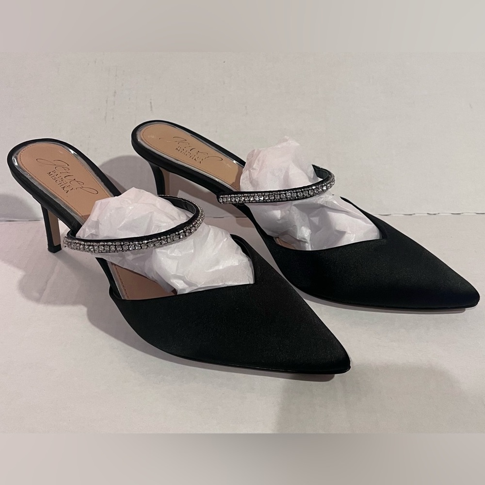 Jewel by Badgley Mischka Satin Mule Pumps